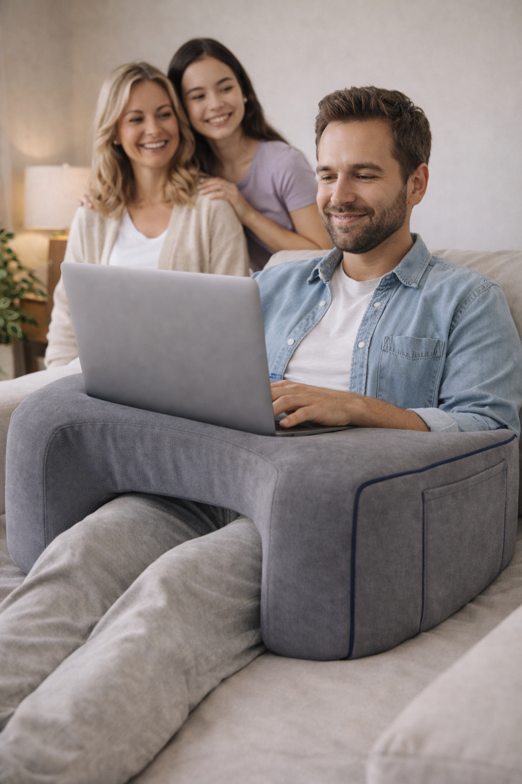 CLOUDLAP - Premium Portable Ergonomic Workstation - Memory Foam Arm Support for Work, Gaming, Reading & Relaxing with Your Pet